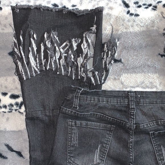 MODA LUXE Fringe Flair Black Jeans — 6 - Picture 5 of 12
